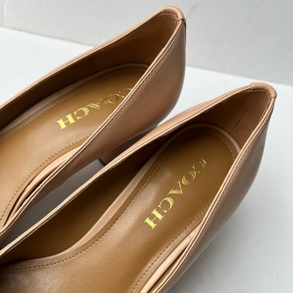 Coach Georgina Leather Pump Tan Beechwood Size 8B - Picture 8 of 12